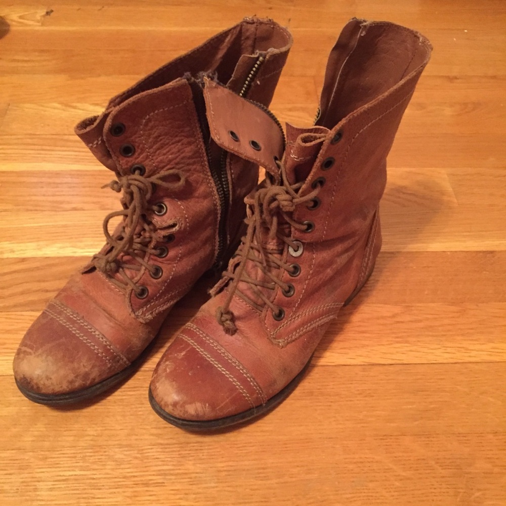 Steve Madden Leather Combat Boots